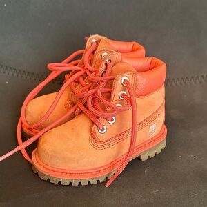 Toddler light red timberland boots size 6